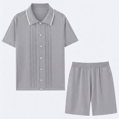Men's Knit Two-Piece Summer Set | Men's Co-Ord | Textured Outfit | Steven & Levon