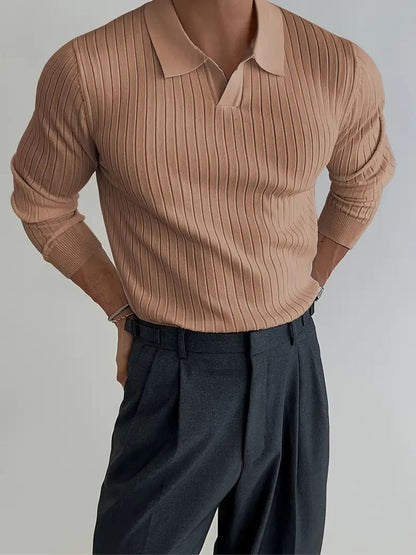 Men’s Tailored Knitted Shirt | Men | Stretch Knit Button-Up | Business Casual Smart Fit Shirt | Steven & Levon