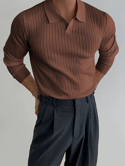 Men’s Tailored Knitted Shirt | Men | Stretch Knit Button-Up | Business Casual Smart Fit Shirt | Steven & Levon