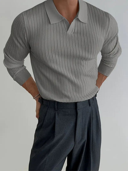 Men’s Tailored Knitted Shirt | Men | Stretch Knit Button-Up | Business Casual Smart Fit Shirt | Steven & Levon