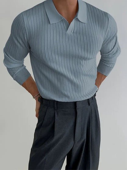 Men’s Tailored Knitted Shirt | Men | Stretch Knit Button-Up | Business Casual Smart Fit Shirt | Steven & Levon