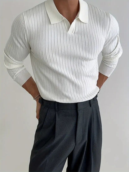 Men’s Tailored Knitted Shirt | Men | Stretch Knit Button-Up | Business Casual Smart Fit Shirt | Steven & Levon