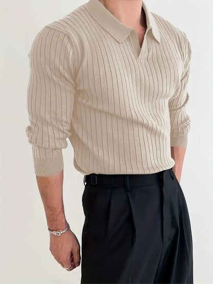 Men’s Tailored Knitted Shirt | Men | Stretch Knit Button-Up | Business Casual Smart Fit Shirt | Steven & Levon
