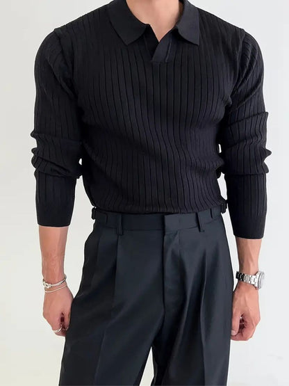 Men’s Tailored Knitted Shirt | Men | Stretch Knit Button-Up | Business Casual Smart Fit Shirt | Steven & Levon