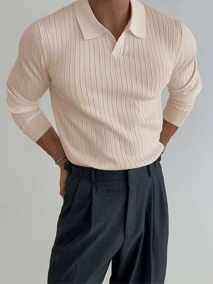 Men’s Tailored Knitted Shirt | Men | Stretch Knit Button-Up | Business Casual Smart Fit Shirt | Steven & Levon