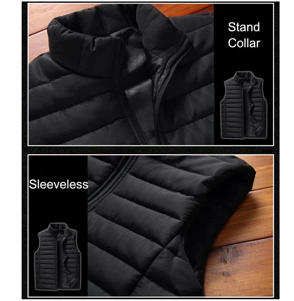 Men's Lightweight Bodywarmer Vest | Quilted Gilet | Zip Front | Warm Insulated | Steven & Levon