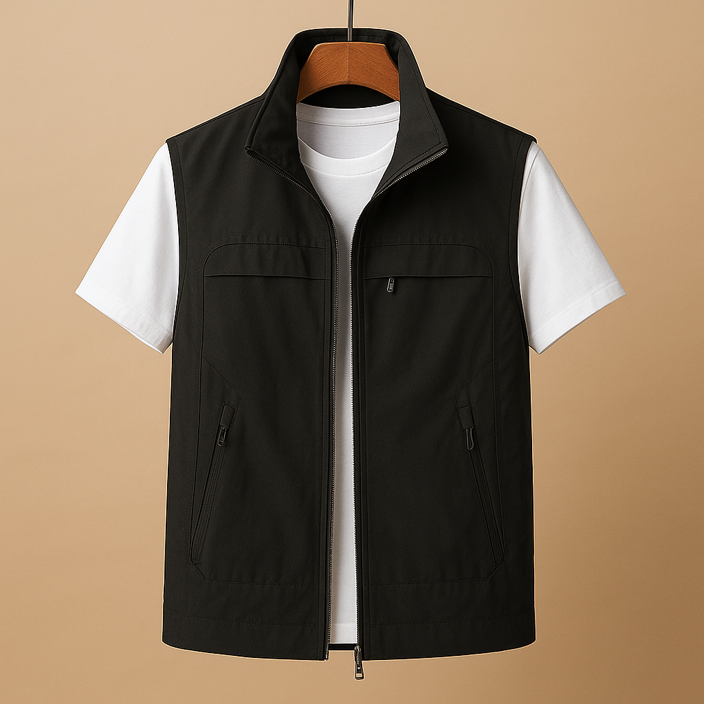 Men's Lightweight Outdoor Bodywarmer | Short Sleeve Gilet | Zip Front | Warm Insulated | Steven & Levon