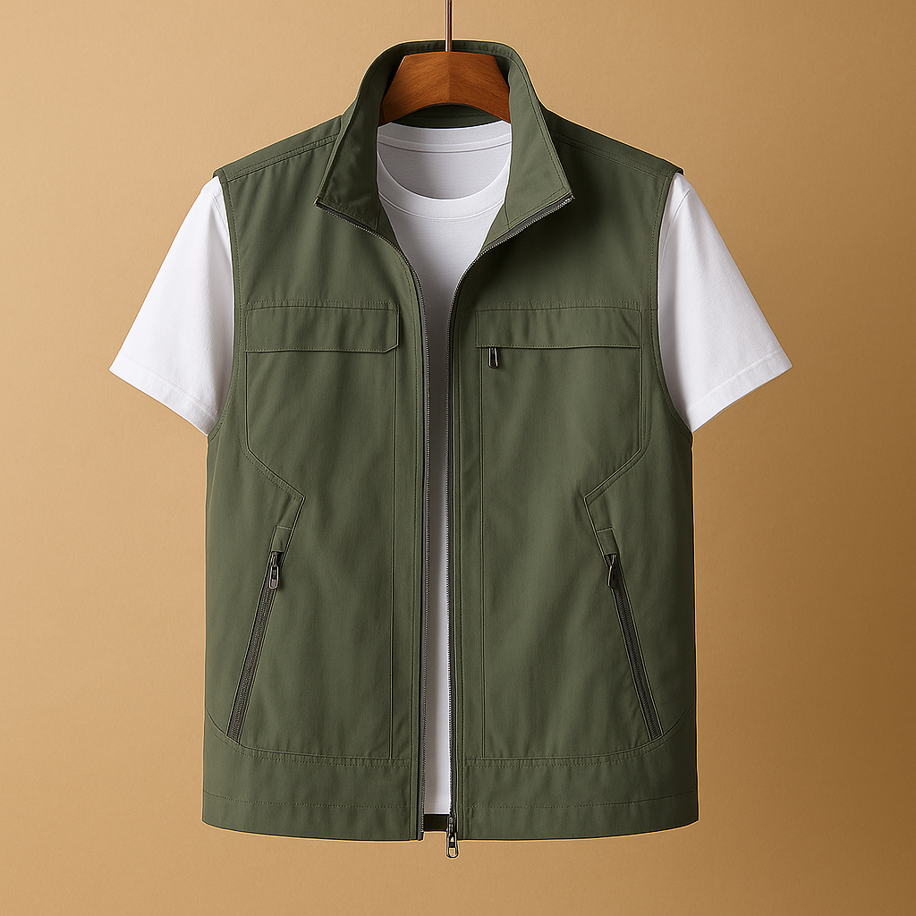 Men's Lightweight Outdoor Bodywarmer | Short Sleeve Gilet | Zip Front | Warm Insulated | Steven & Levon