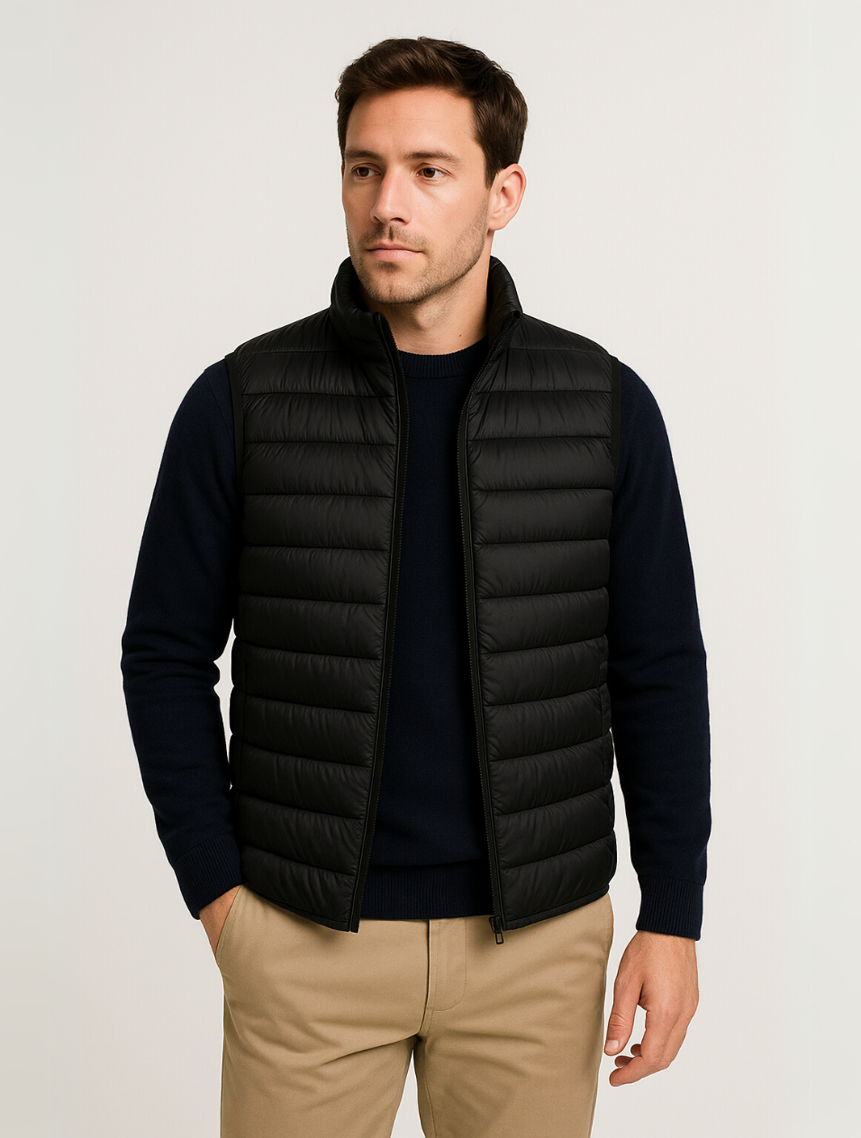 Men's Lightweight Quilted Bodywarmer | Zip Front Gilet | Warm Insulated | Casual | Steven & Levon