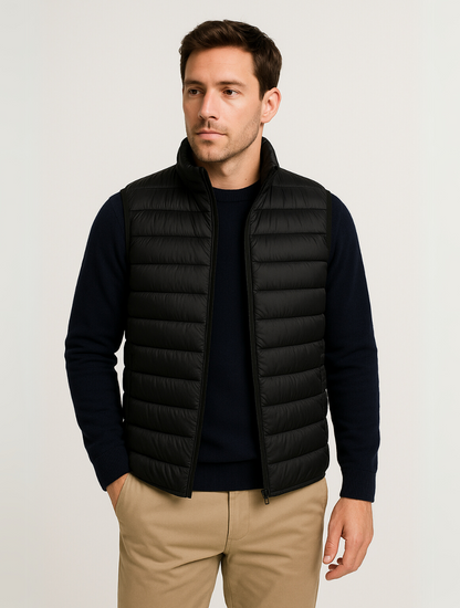 Men's Lightweight Quilted Bodywarmer | Zip Front Gilet | Warm Insulated | Casual | Steven & Levon