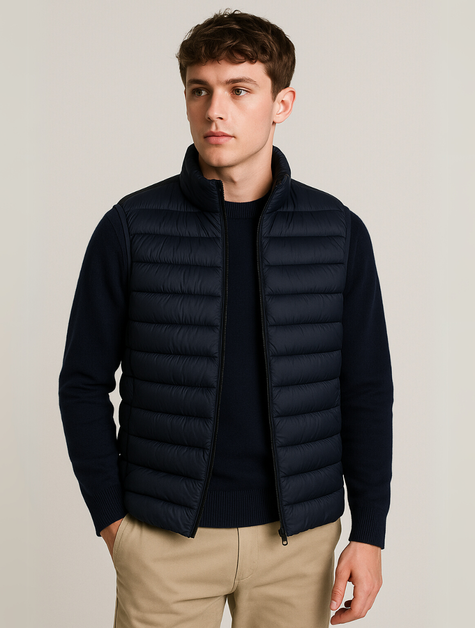 Men's Lightweight Quilted Bodywarmer | Zip Front Gilet | Warm Insulated | Casual | Steven & Levon