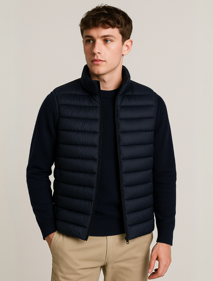 Men's Lightweight Quilted Bodywarmer | Zip Front Gilet | Warm Insulated | Casual | Steven & Levon
