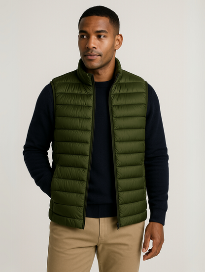 Men's Lightweight Quilted Bodywarmer | Zip Front Gilet | Warm Insulated | Casual | Steven & Levon
