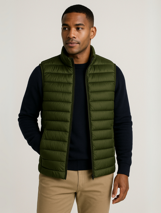 Men's Lightweight Quilted Bodywarmer | Zip Front Gilet | Warm Insulated | Casual | Steven & Levon