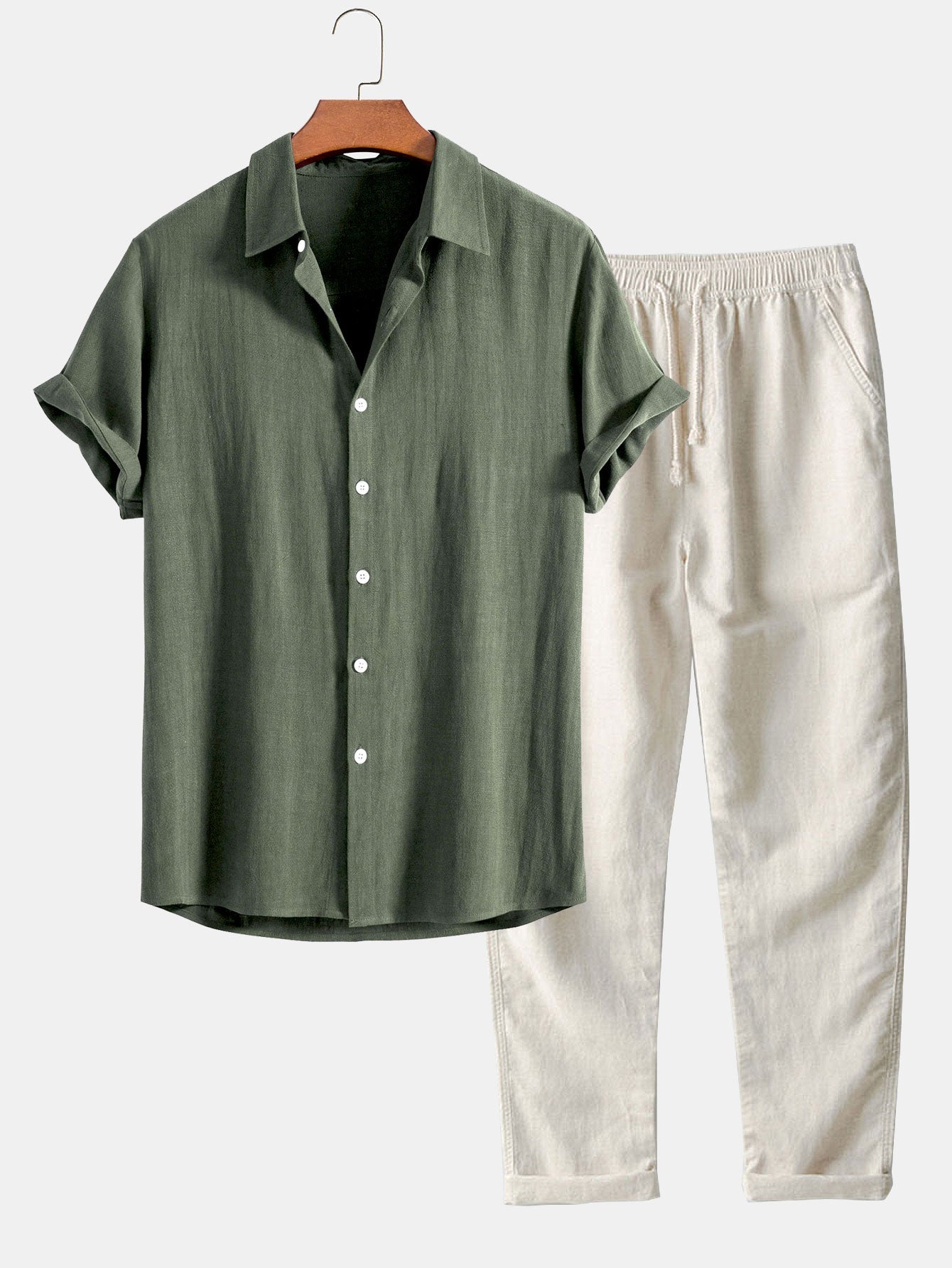 Men's Linen Summer Set | Lightweight Shirt & Shorts | Breathable Holiday Outfit | Steven & Levon