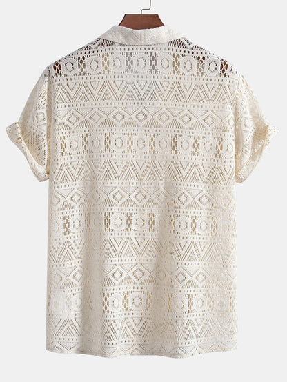 Men's Lightweight Textured Summer Set | Men's Co-Ord | Knit Shirt & Trousers | Steven & Levon