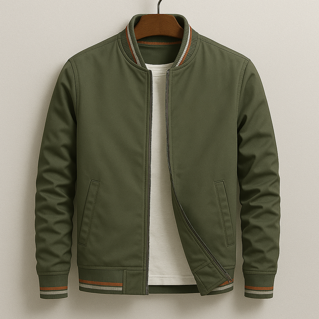 Men's Lightweight Zip-Up Bomber Jacket | Casual Windbreaker Outerwear | Steven & Levon
