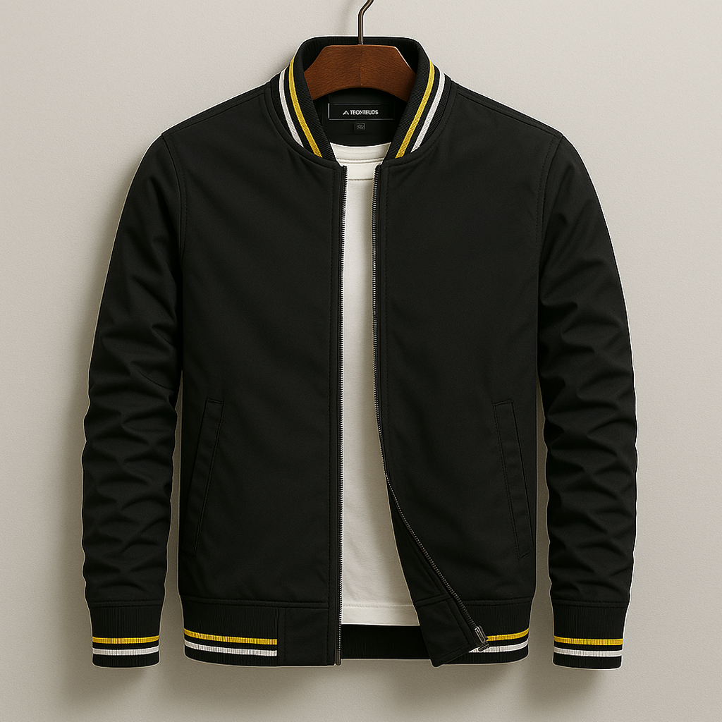 Men's Lightweight Zip-Up Bomber Jacket | Casual Windbreaker Outerwear | Steven & Levon