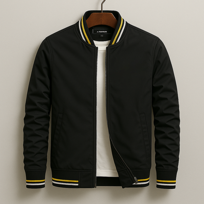 Men's Lightweight Zip-Up Bomber Jacket | Casual Windbreaker Outerwear | Steven & Levon