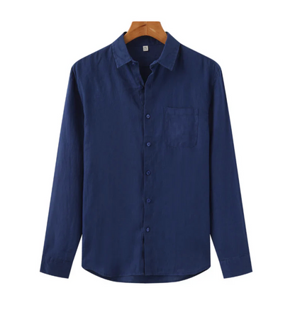 Men's Linen Button-Up Shirt | Men | Linen Blend | Lightweight Breathable Casual Long Sleeve | Steven & Levon