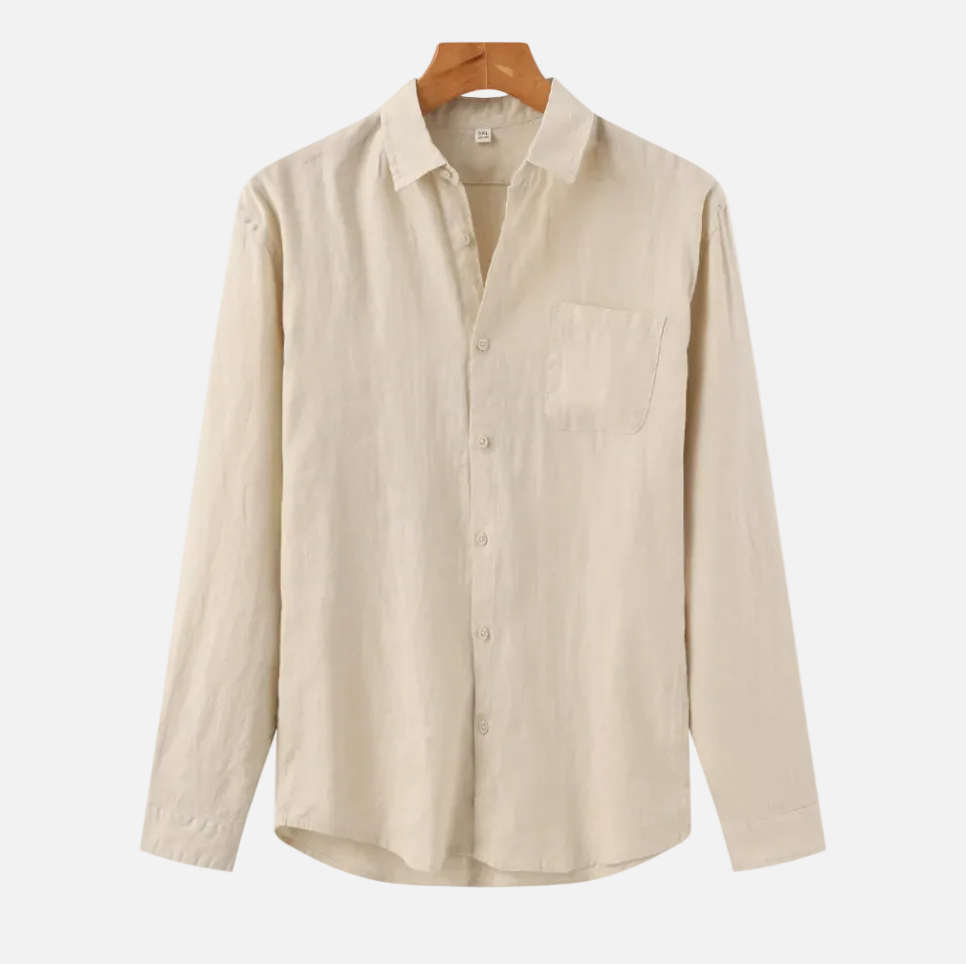 Men's Linen Button-Up Shirt | Men | Linen Blend | Lightweight Breathable Casual Long Sleeve | Steven & Levon