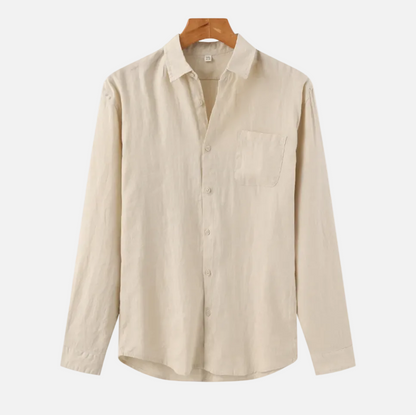 Men's Linen Button-Up Shirt | Men | Linen Blend | Lightweight Breathable Casual Long Sleeve | Steven & Levon