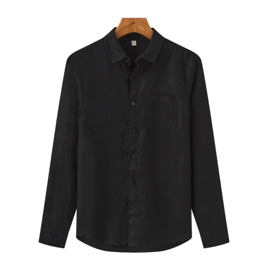 Men's Linen Button-Up Shirt | Men | Linen Blend | Lightweight Breathable Casual Long Sleeve | Steven & Levon