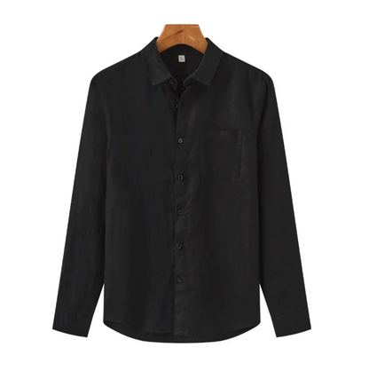 Men's Linen Button-Up Shirt | Men | Linen Blend | Lightweight Breathable Casual Long Sleeve | Steven & Levon