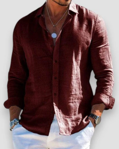Men's Casual Linen Shirt | Men | Breathable Linen Blend | Button Up | Steven & Levon