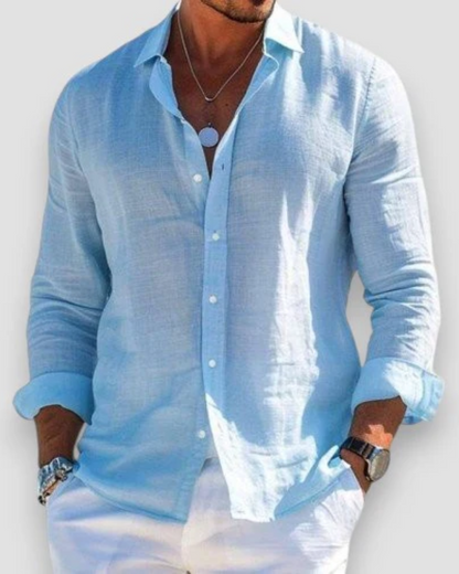Men's Casual Linen Shirt | Men | Breathable Linen Blend | Button Up | Steven & Levon