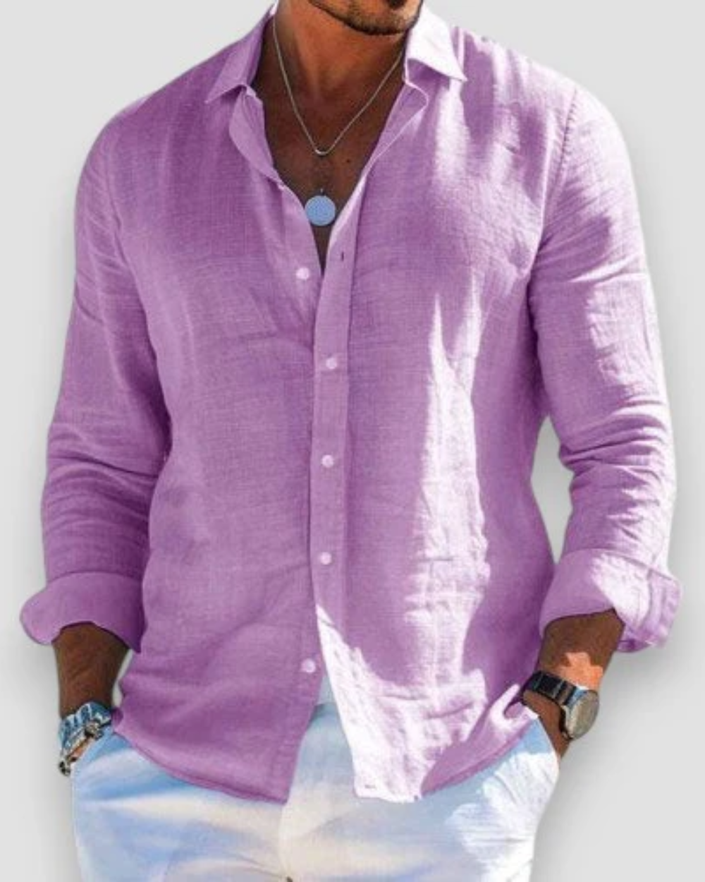 Men's Casual Linen Shirt | Men | Breathable Linen Blend | Button Up | Steven & Levon