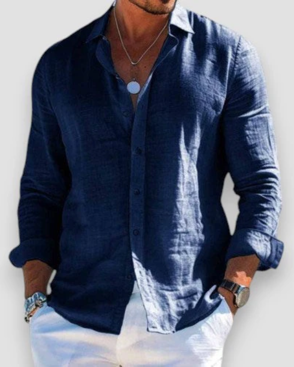 Men's Casual Linen Shirt | Men | Breathable Linen Blend | Button Up | Steven & Levon