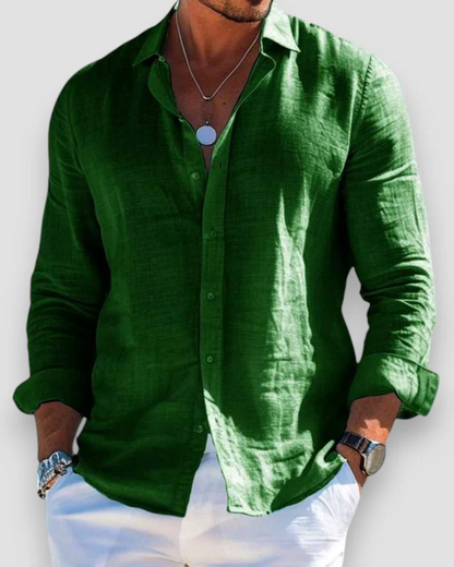 Men's Casual Linen Shirt | Men | Breathable Linen Blend | Button Up | Steven & Levon