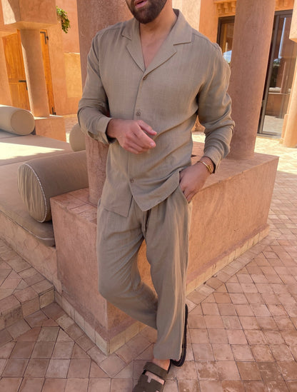 Men’s Linen Lounge Set | Men | Breathable Linen Blend | Comfortable Loungewear Co-Ord | Relaxed Fit | Steven & Levon