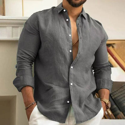 Men's Airy Lightweight Linen Shirt | Men | Linen Blend | Breathable Relaxed Fit Casual Summer Top | Steven & Levon