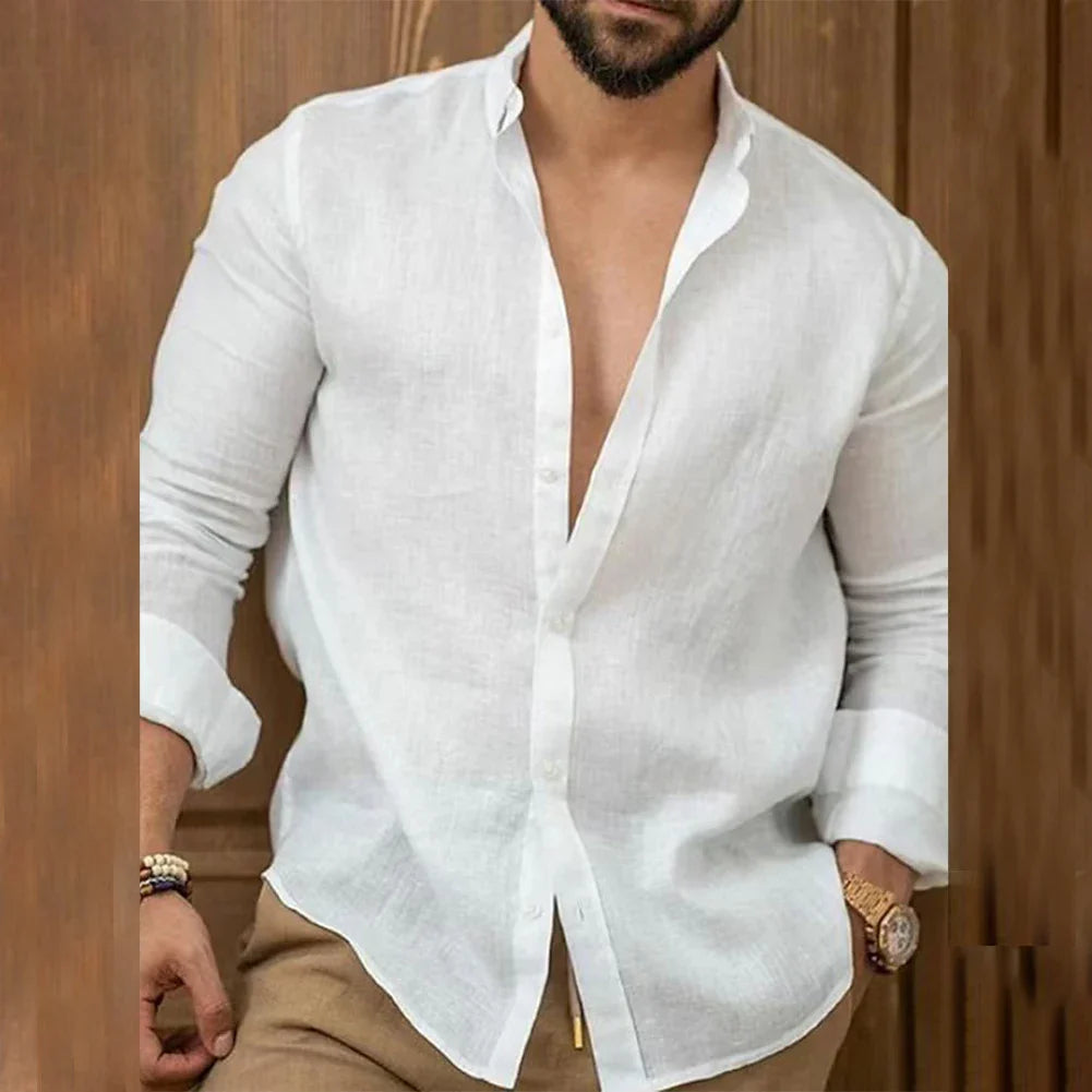 Men's Airy Lightweight Linen Shirt | Men | Linen Blend | Breathable Relaxed Fit Casual Summer Top | Steven & Levon