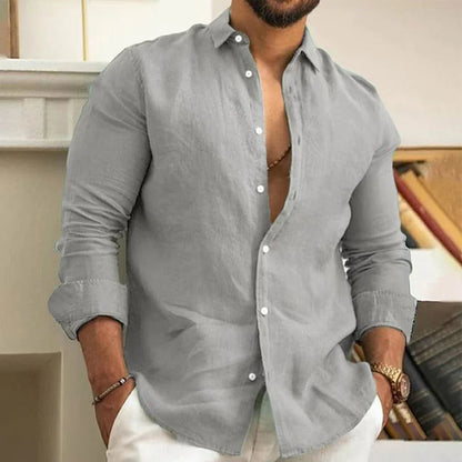 Men's Airy Lightweight Linen Shirt | Men | Linen Blend | Breathable Relaxed Fit Casual Summer Top | Steven & Levon