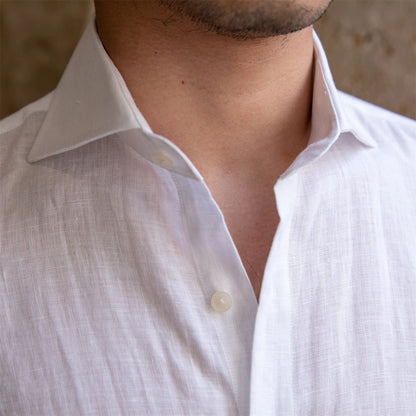 Men's Linen Spread Collar Shirt | Linen Blend | Breathable Lightweight Casual Button-Up | Steven & Levon