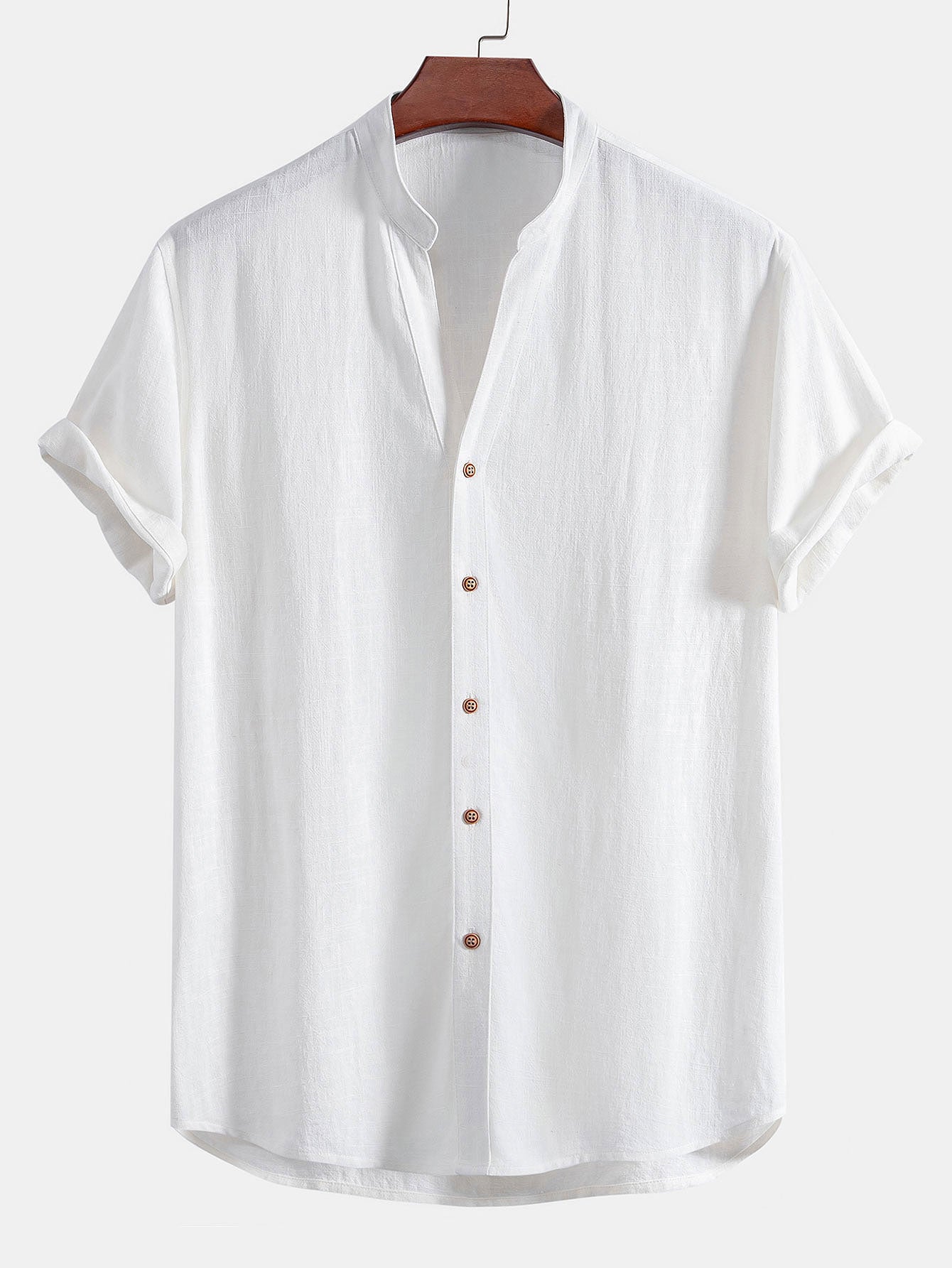 Men's Linen Short Sleeve V-Neck Shirt | Men | Breathable Lightweight | Casual Summer Beach Top | Steven & Levon