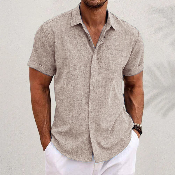 Men's Linen Short Sleeve Shirt | Men | Linen Blend | Breathable Lightweight Summer Button-Up | Steven & Levon