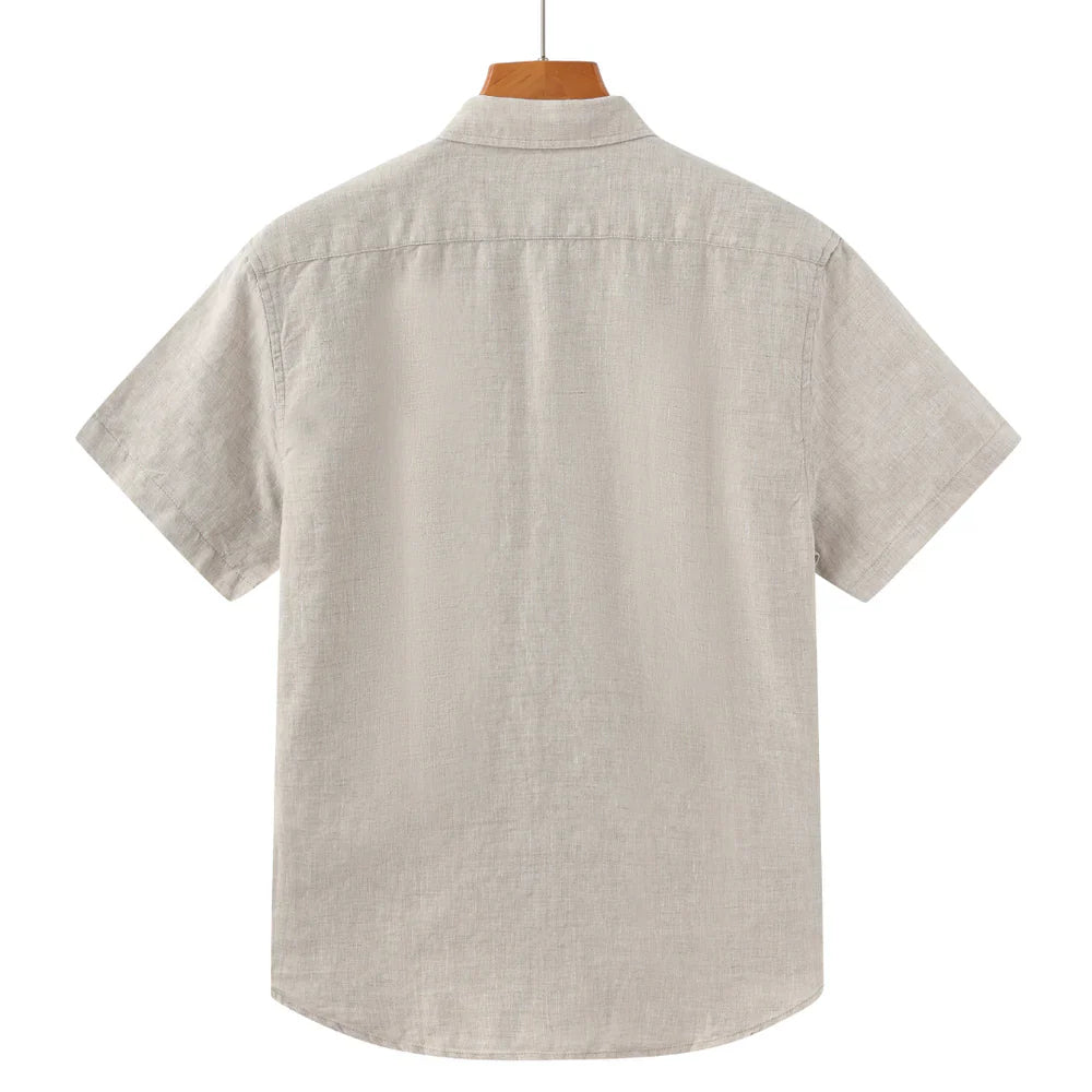 Men's Short Sleeve Linen Shirt | Men | Casual Summer Button-Up | Relaxed Fit | Steven & Levon