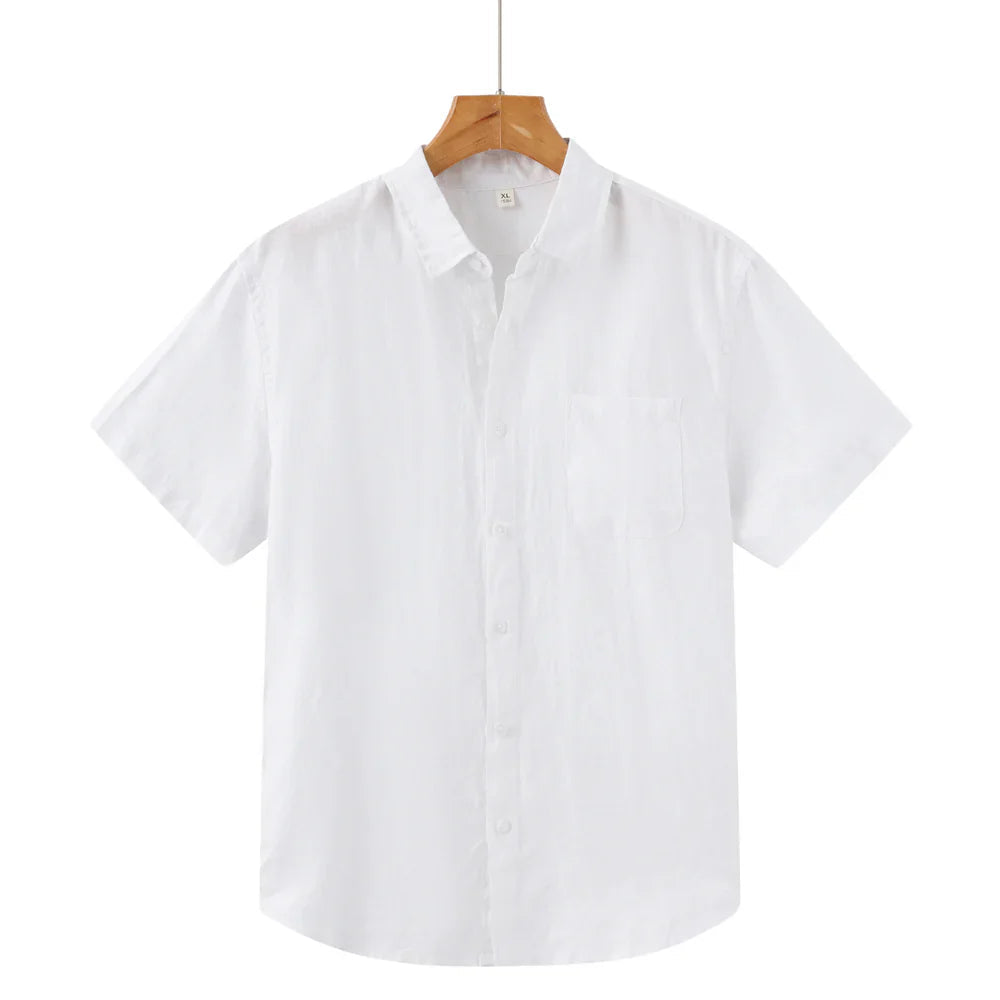 Men's Short Sleeve Linen Shirt | Men | Casual Summer Button-Up | Relaxed Fit | Steven & Levon