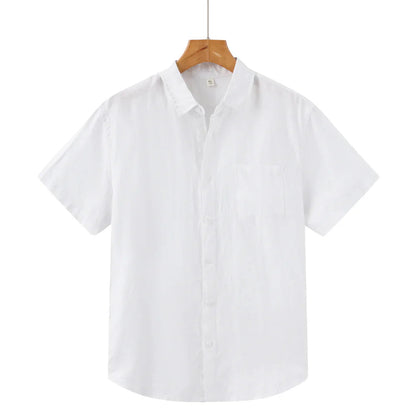 Men's Short Sleeve Linen Shirt | Men | Casual Summer Button-Up | Relaxed Fit | Steven & Levon
