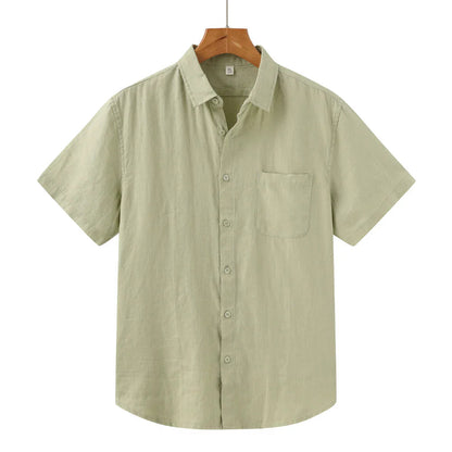 Men's Short Sleeve Linen Shirt | Men | Casual Summer Button-Up | Relaxed Fit | Steven & Levon