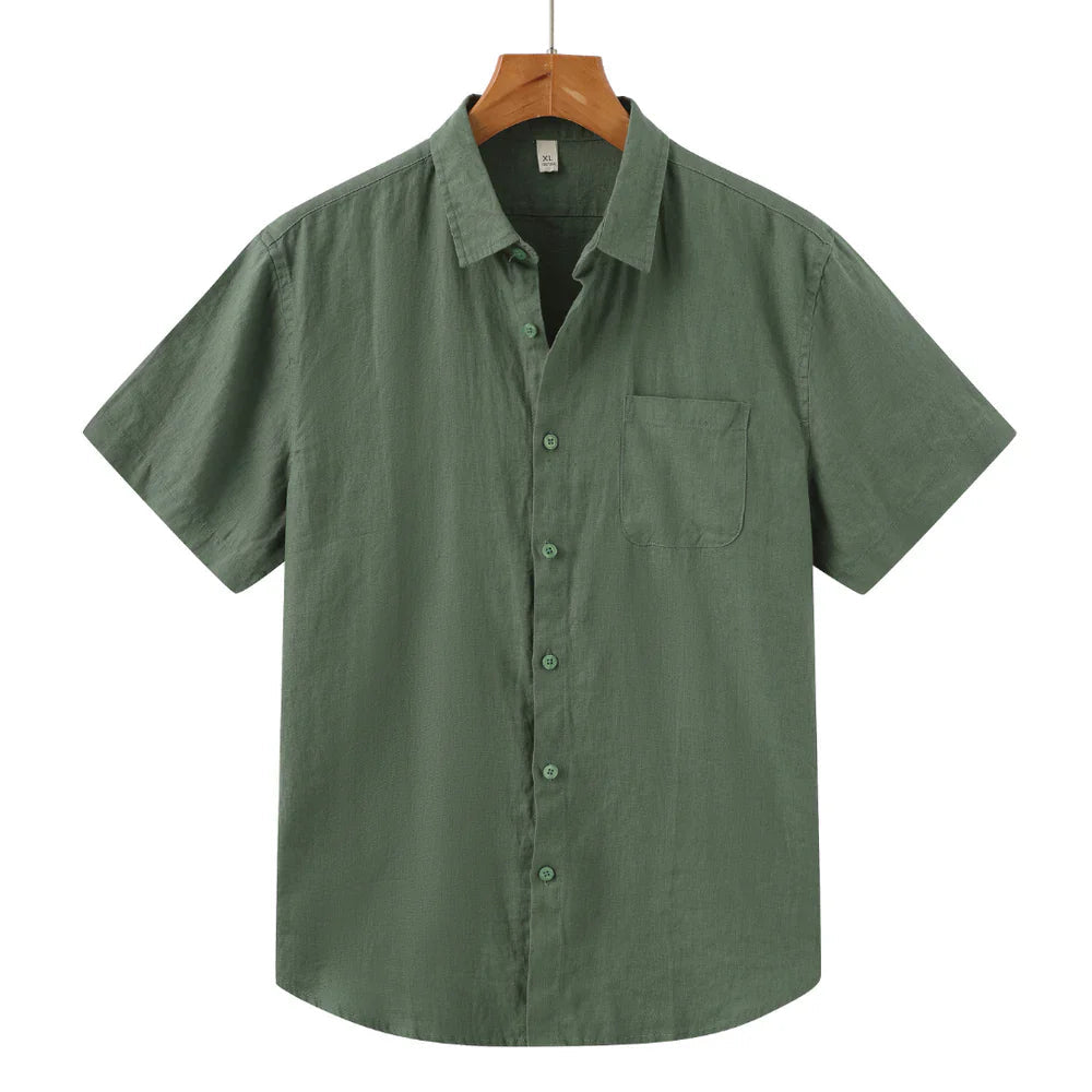 Men's Short Sleeve Linen Shirt | Men | Casual Summer Button-Up | Relaxed Fit | Steven & Levon