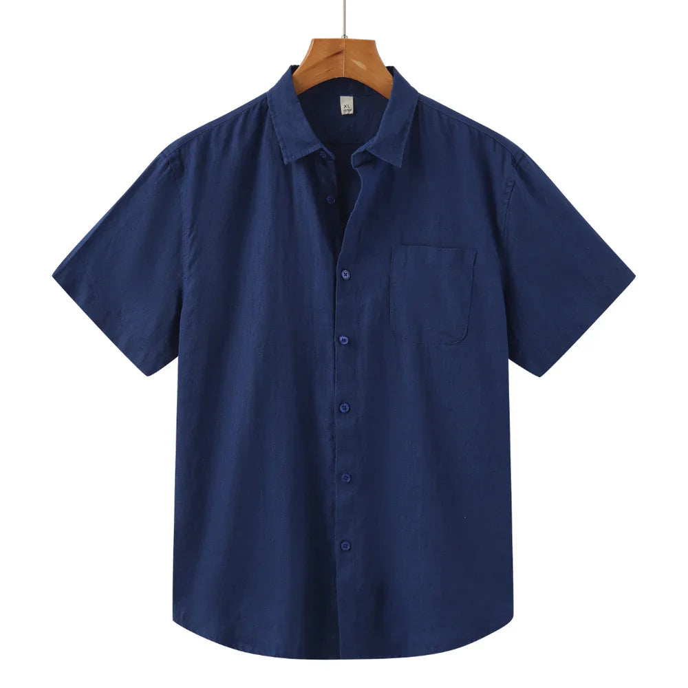 Men's Short Sleeve Linen Shirt | Men | Casual Summer Button-Up | Relaxed Fit | Steven & Levon