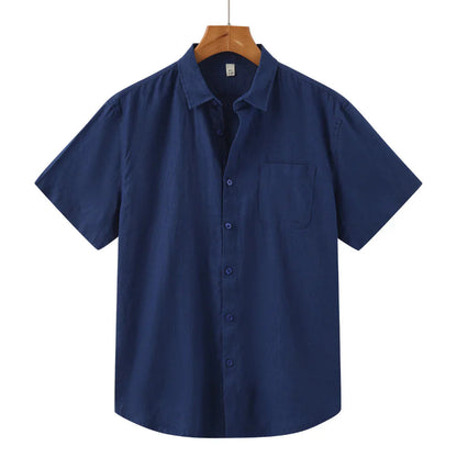 Men's Short Sleeve Linen Shirt | Men | Casual Summer Button-Up | Relaxed Fit | Steven & Levon