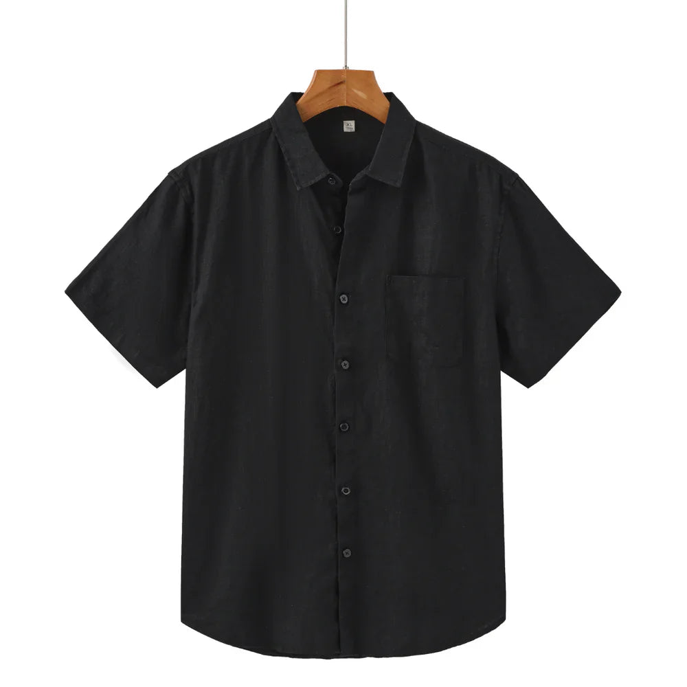 Men's Short Sleeve Linen Shirt | Men | Casual Summer Button-Up | Relaxed Fit | Steven & Levon