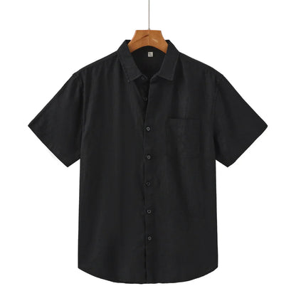 Men's Short Sleeve Linen Shirt | Men | Casual Summer Button-Up | Relaxed Fit | Steven & Levon