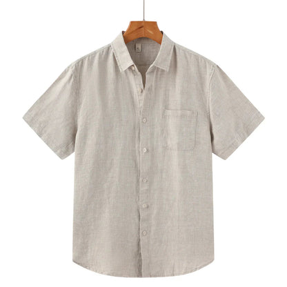 Men's Short Sleeve Linen Shirt | Men | Casual Summer Button-Up | Relaxed Fit | Steven & Levon